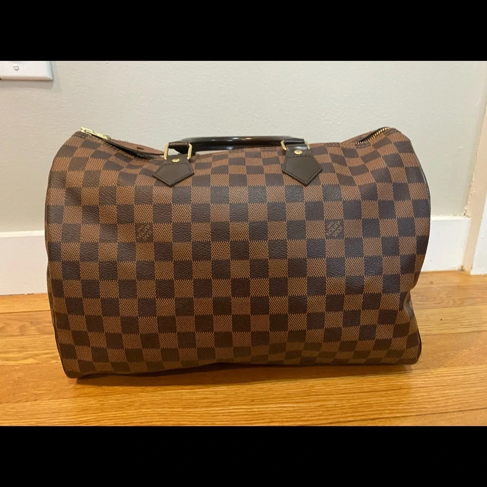 Louis Vuitton Damier Ebene Satchel in Brown and Dark Brown